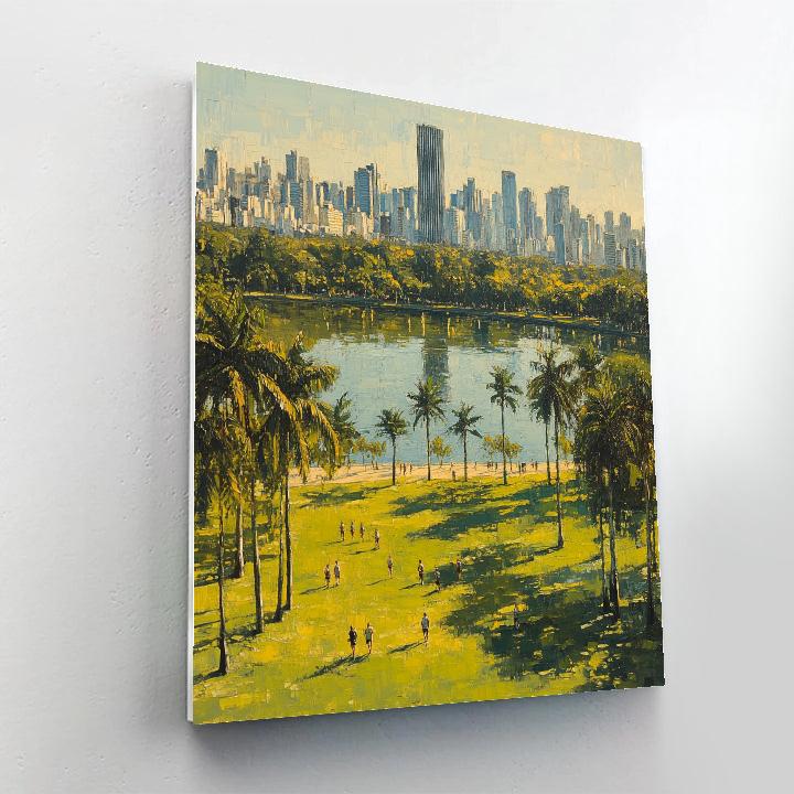 Sao Paulo Ibirapuera Park Skyline Frame Sao Paulo Brazil Painting by numbers kit