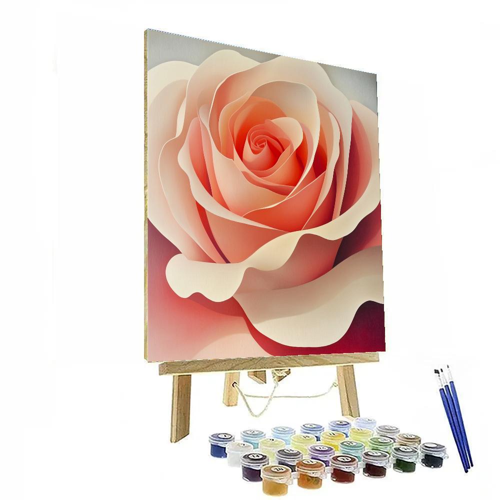 Georgia OKeeffe Inspired Close Up Rose Abstraction paint by color