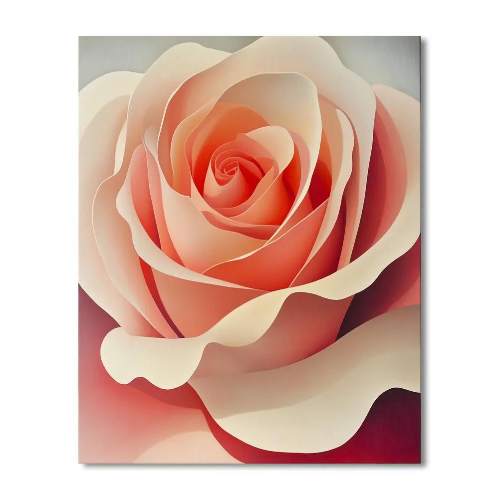 Georgia OKeeffe Inspired Close Up Rose Abstraction paint by color