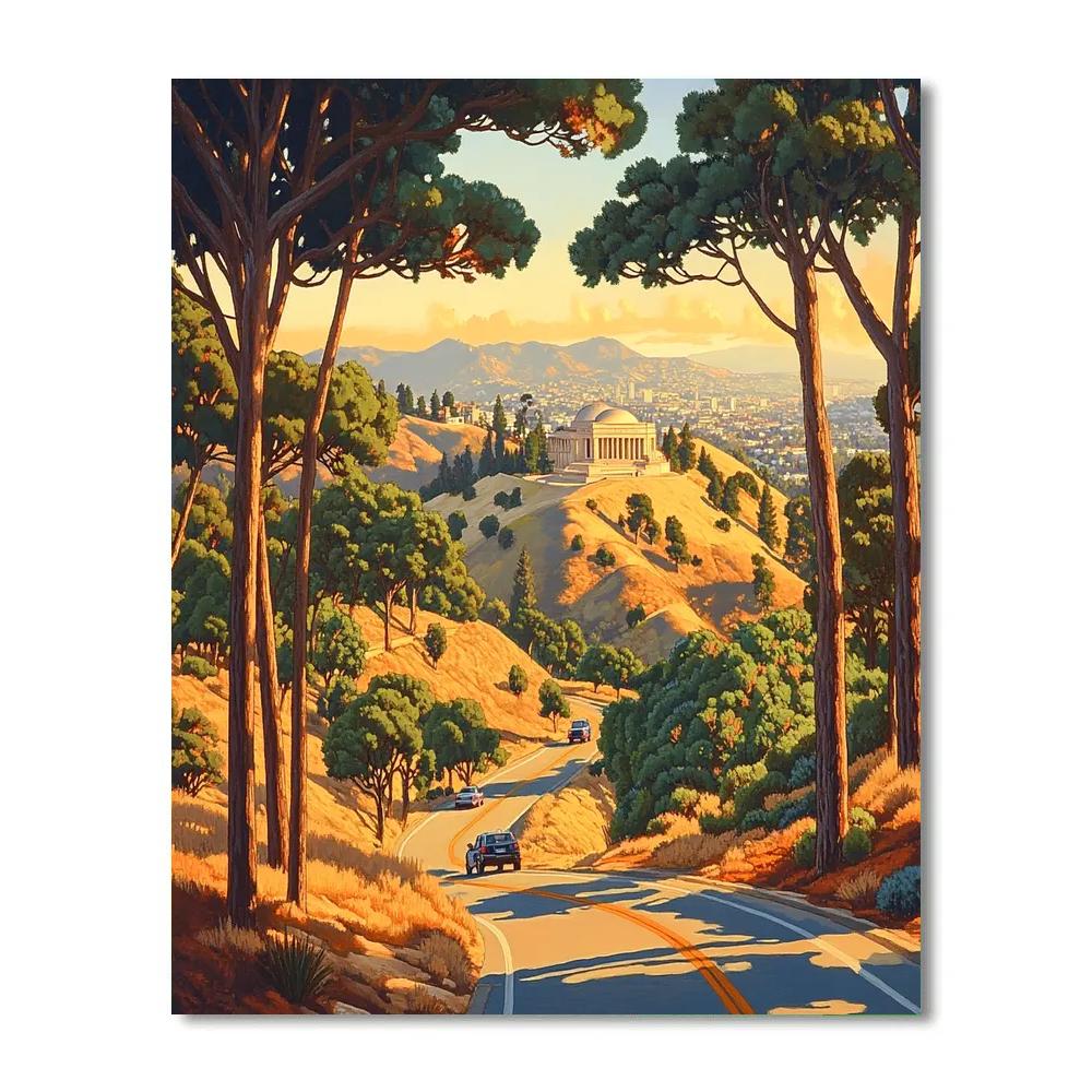 Los Angeles Griffith Park Greek Theatre Approach Los Angeles United States Paint by numbers art