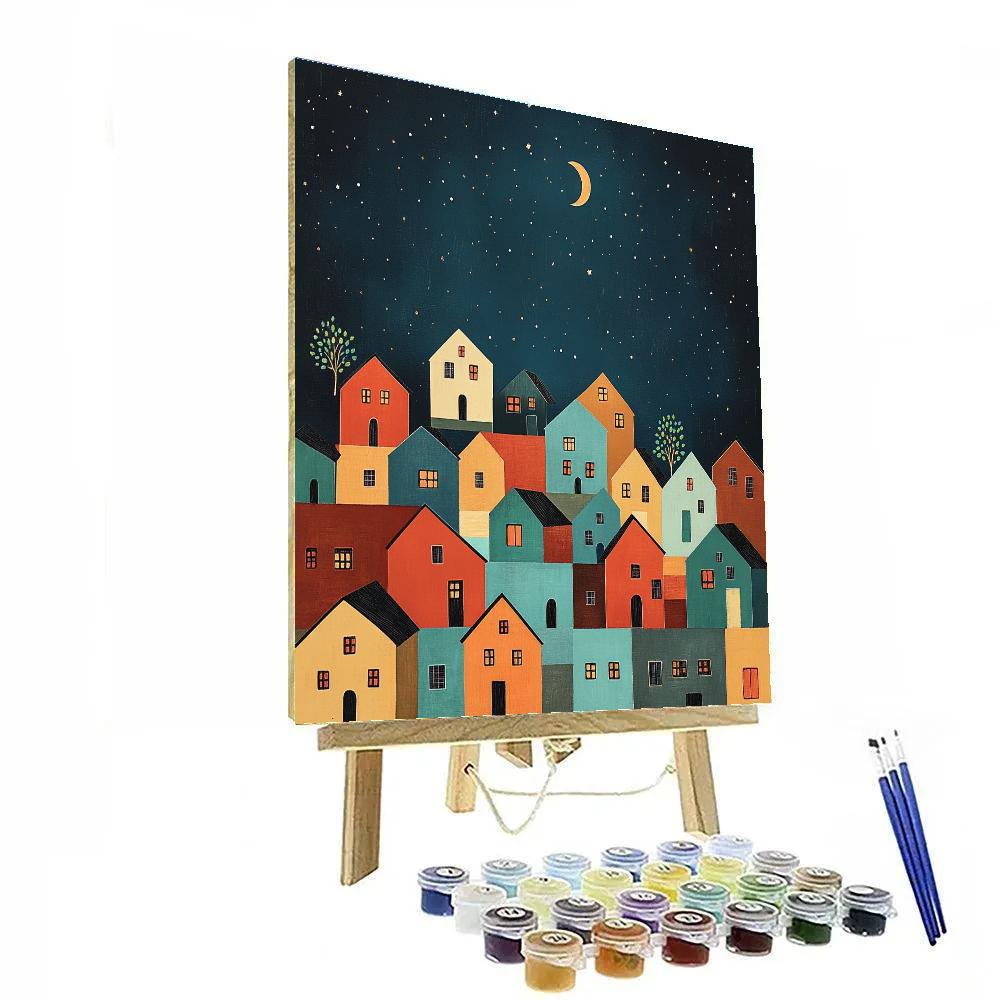 Paul Klee Inspired Dream Village At Twilight Painting by numbers kit