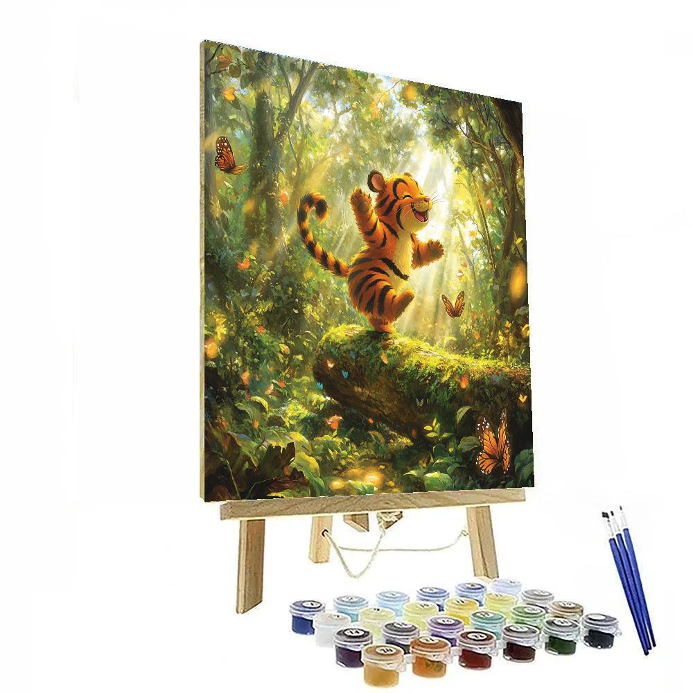 Tigger Springy Forest Log Bounce - Disney Inspired Numbered painting kits
