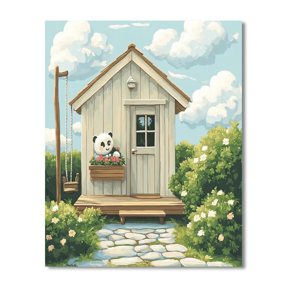 Kanga And Roo Cozy House Porch - Disney Inspired Numbered painting kits