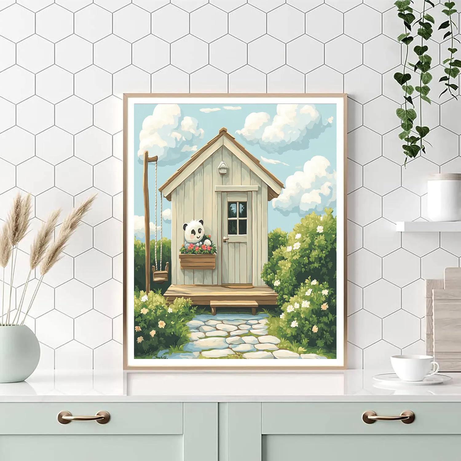 Kanga And Roo Cozy House Porch - Disney Inspired Numbered painting kits