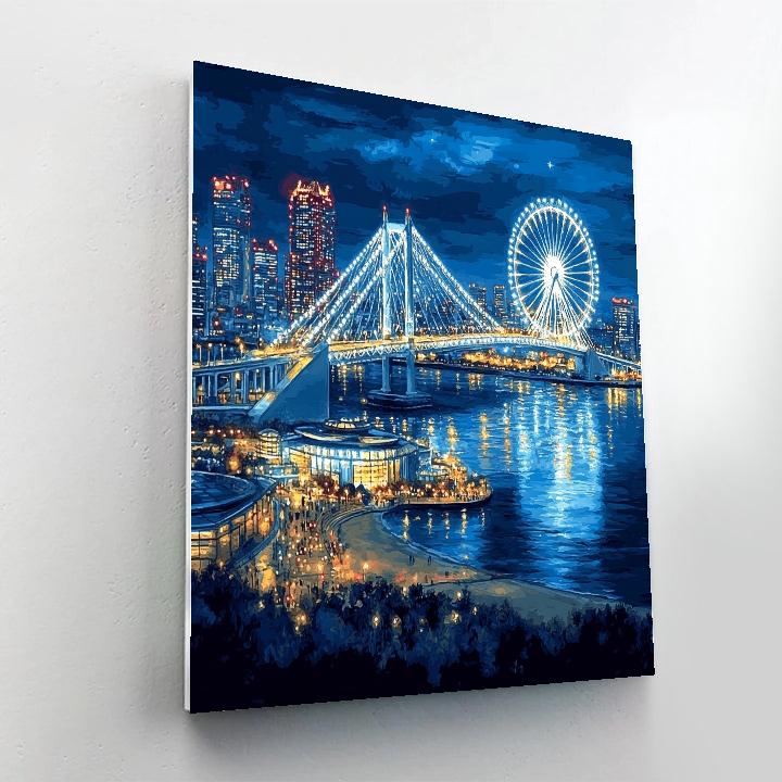 Tokyo Odaiba Rainbow Bridge Waterfront Tokyo Japan DIY paint by numbers