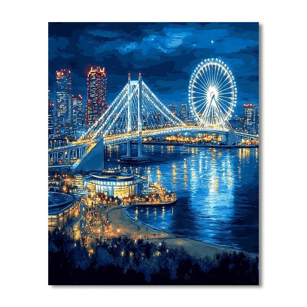 Tokyo Odaiba Rainbow Bridge Waterfront Tokyo Japan DIY paint by numbers