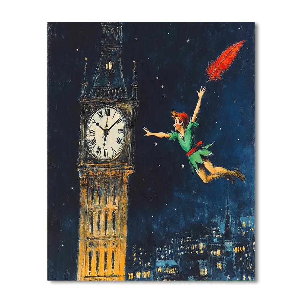 Peter Pan Clock Tower Sky Glide - Disney Inspired paint by color
