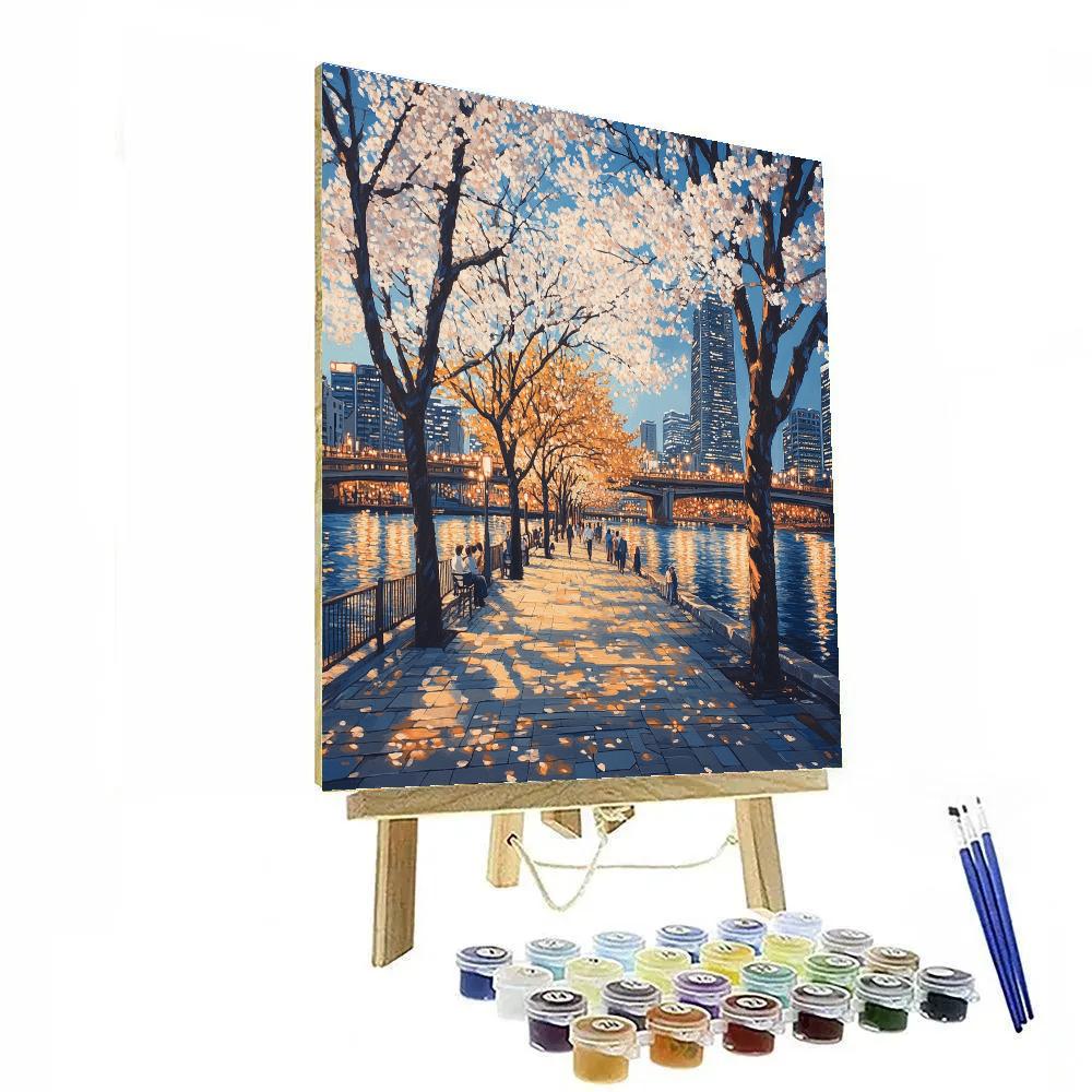 Osaka Nakanoshima Riverside Promenade Osaka Japan Paint by numbers art