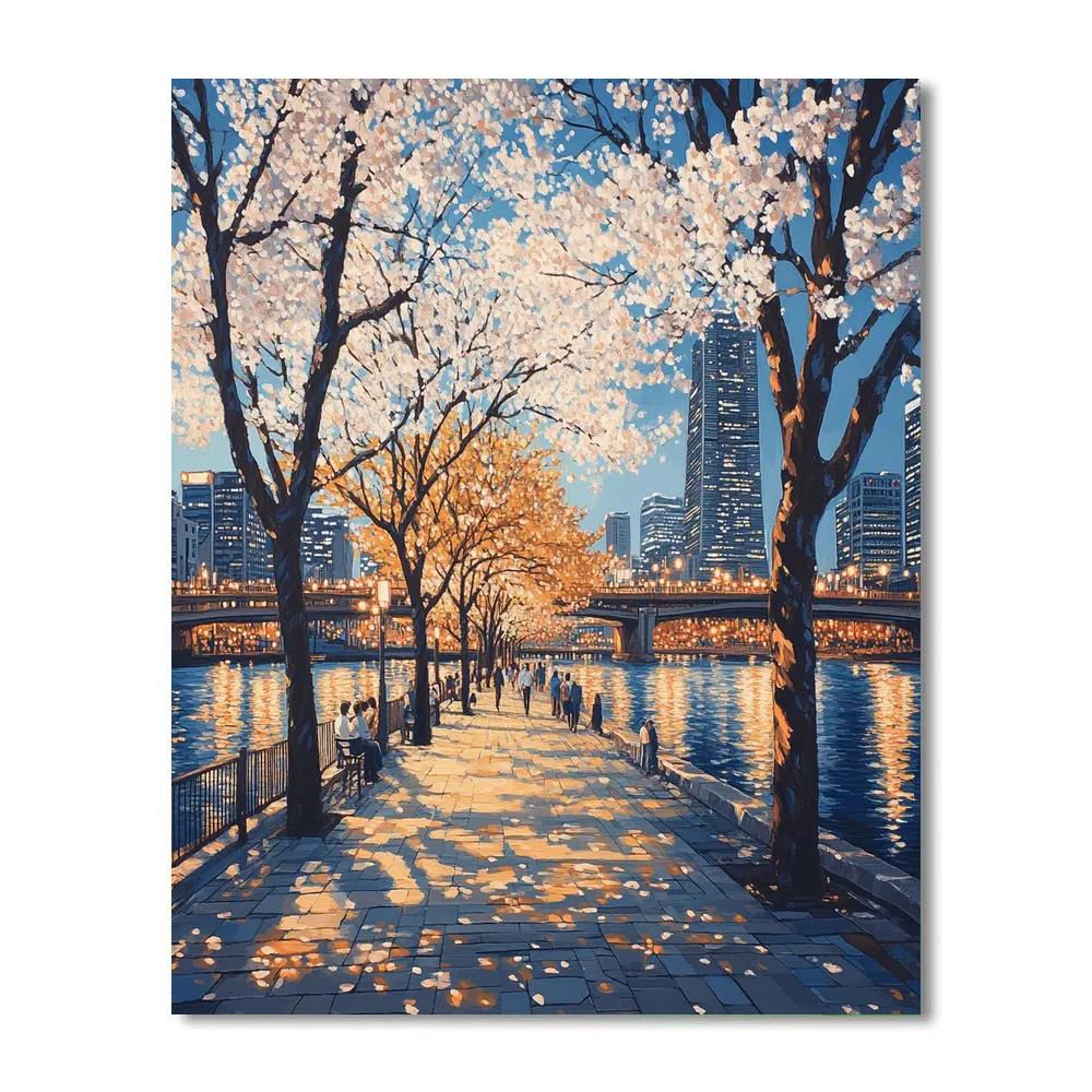 Osaka Nakanoshima Riverside Promenade Osaka Japan Paint by numbers art