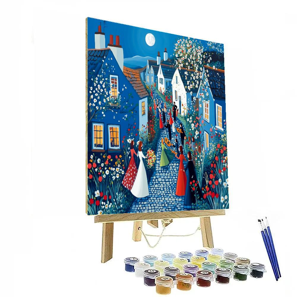 Marc Chagall Inspired Village Wedding Procession Number painting