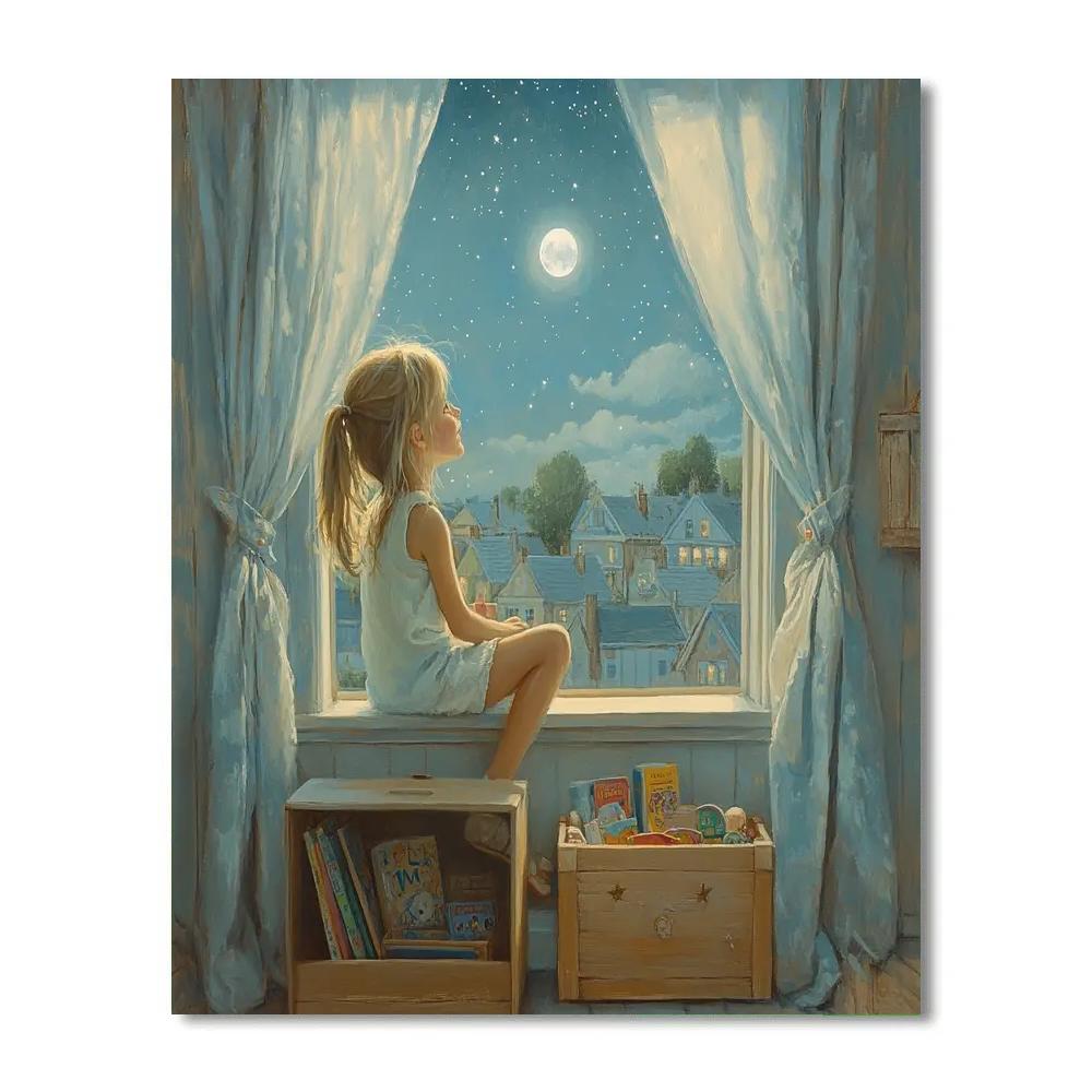 Wendy Darling Nursery Window Dreams - Disney Inspired paint by numbers