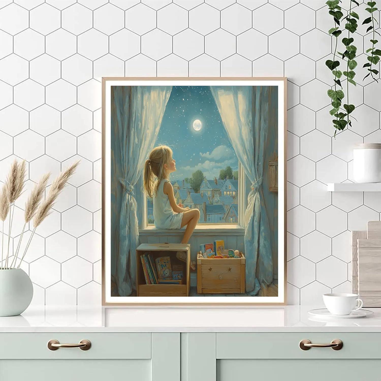 Wendy Darling Nursery Window Dreams - Disney Inspired paint by numbers