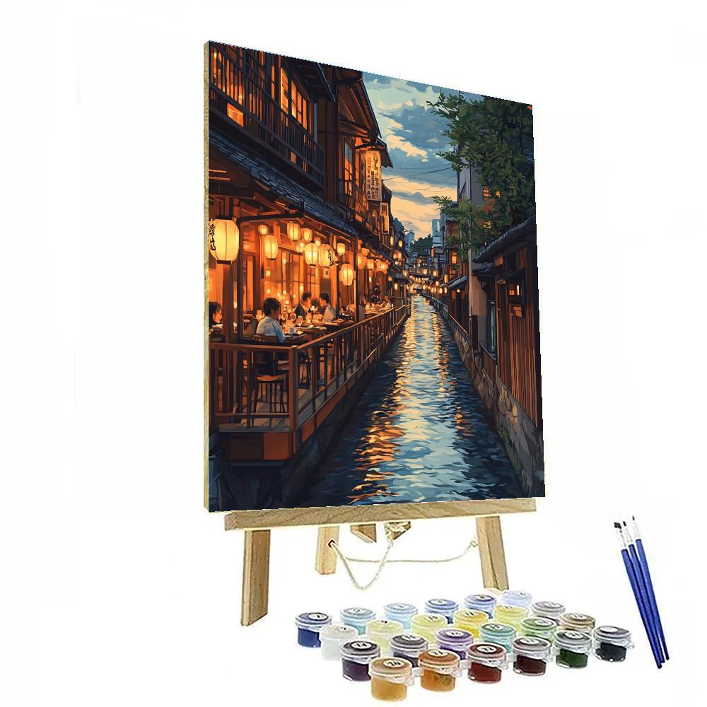 Kyoto Pontocho Alley Riverside Kyoto Japan Number painting