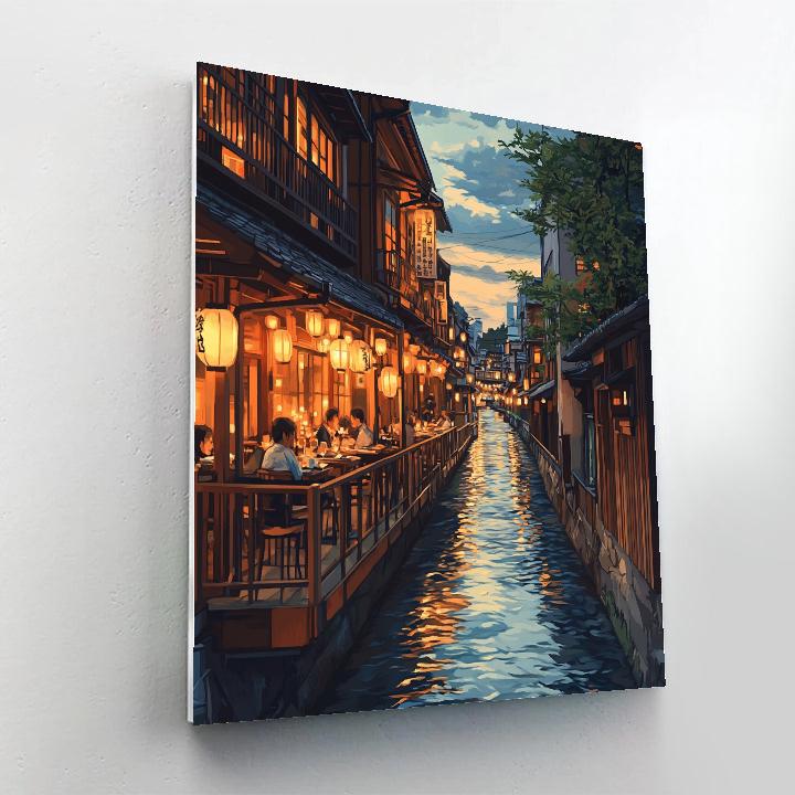 Kyoto Pontocho Alley Riverside Kyoto Japan Number painting
