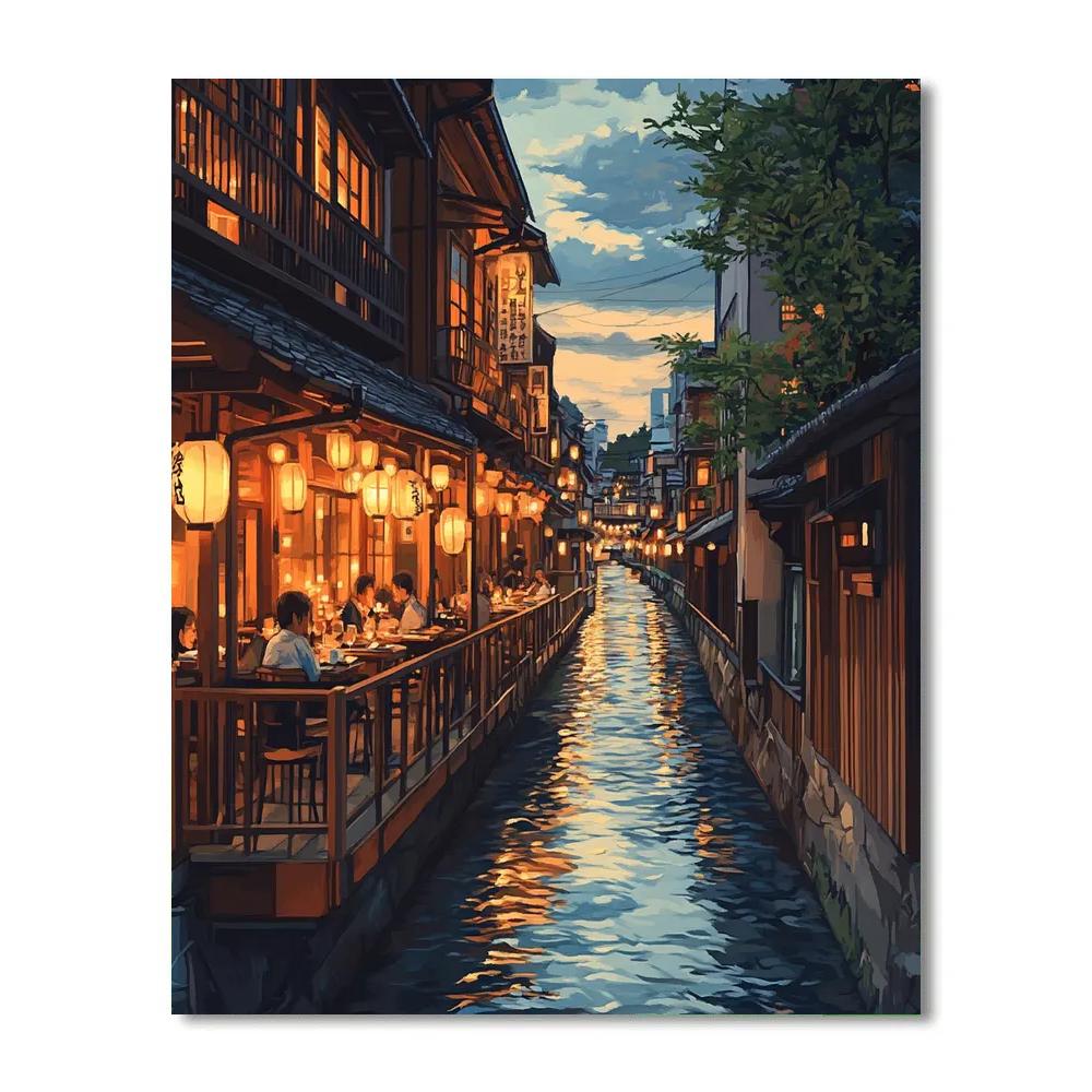 Kyoto Pontocho Alley Riverside Kyoto Japan Number painting