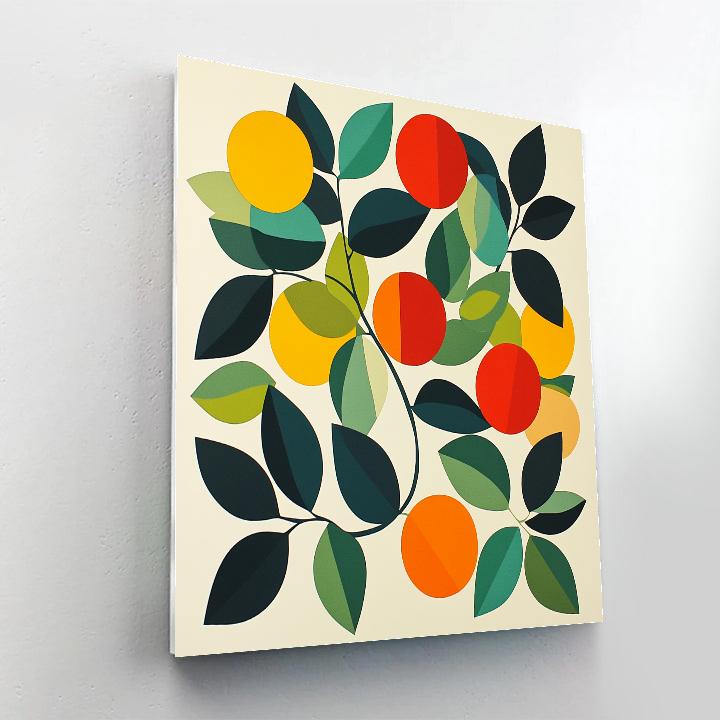 Henri Matisse Inspired Cutout Fruit And Leaves paint by number