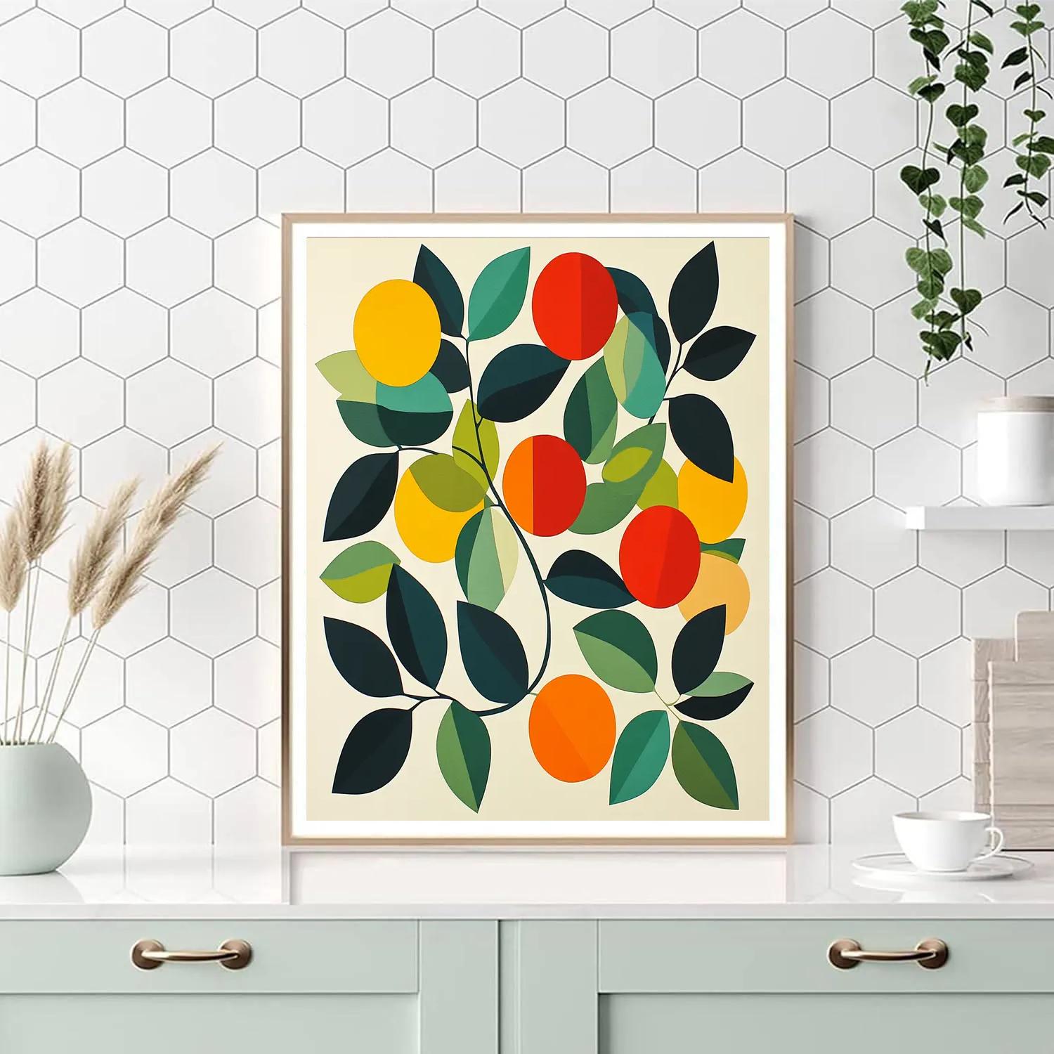 Henri Matisse Inspired Cutout Fruit And Leaves paint by number