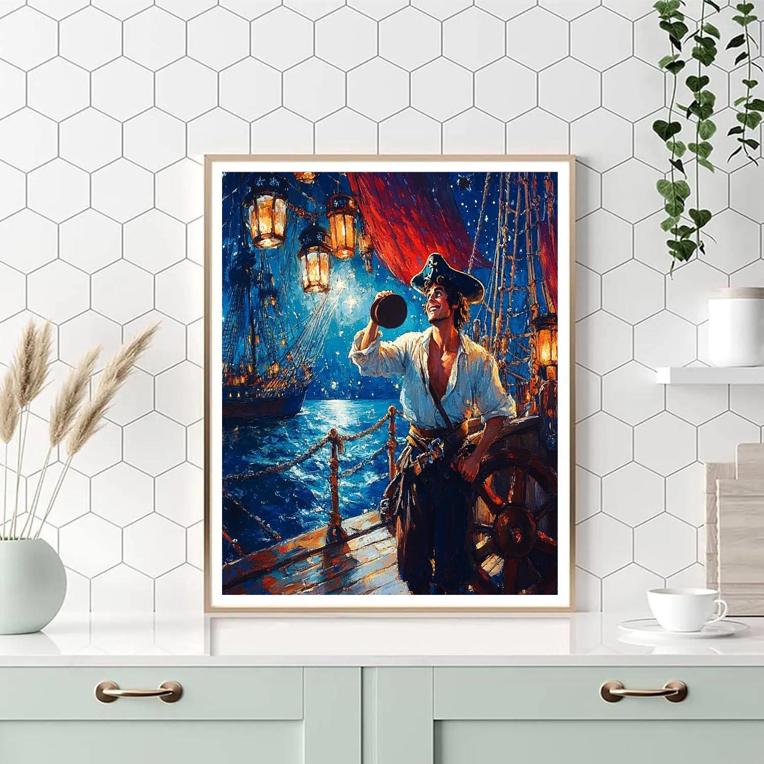 Captain Hook Jolly Roger Deck Lanterns - Disney Inspired Paint by numbers kits