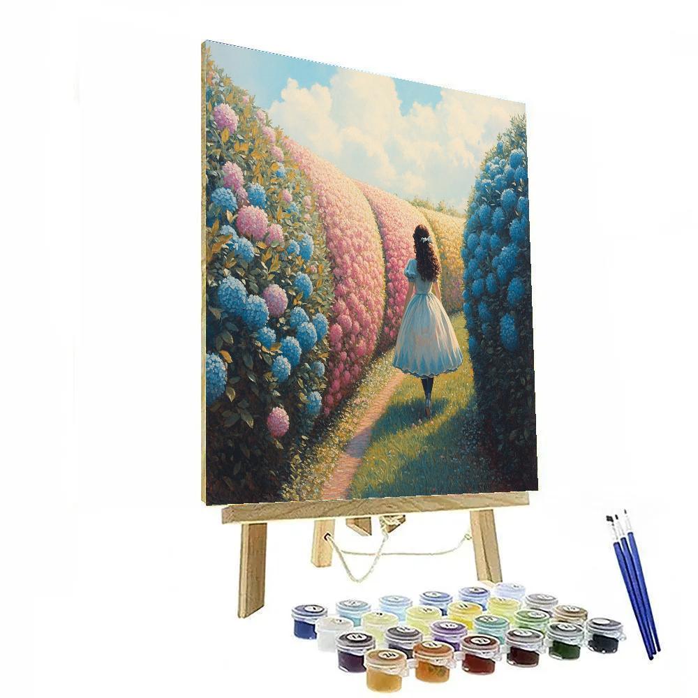 Alice Curious Garden Maze Path - Disney Inspired Numbered painting kits