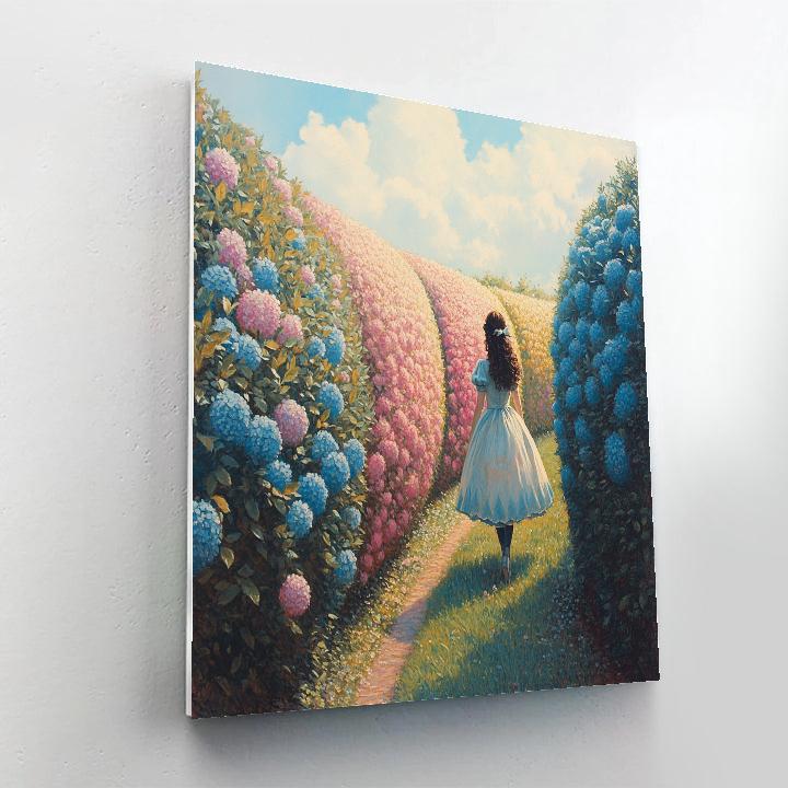 Alice Curious Garden Maze Path - Disney Inspired Numbered painting kits