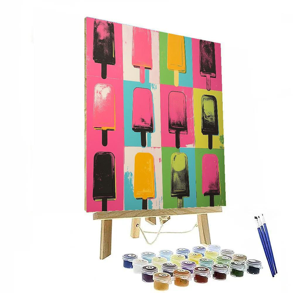 Andy Warhol Inspired Pop Ice Cream Bars Numbered painting kits
