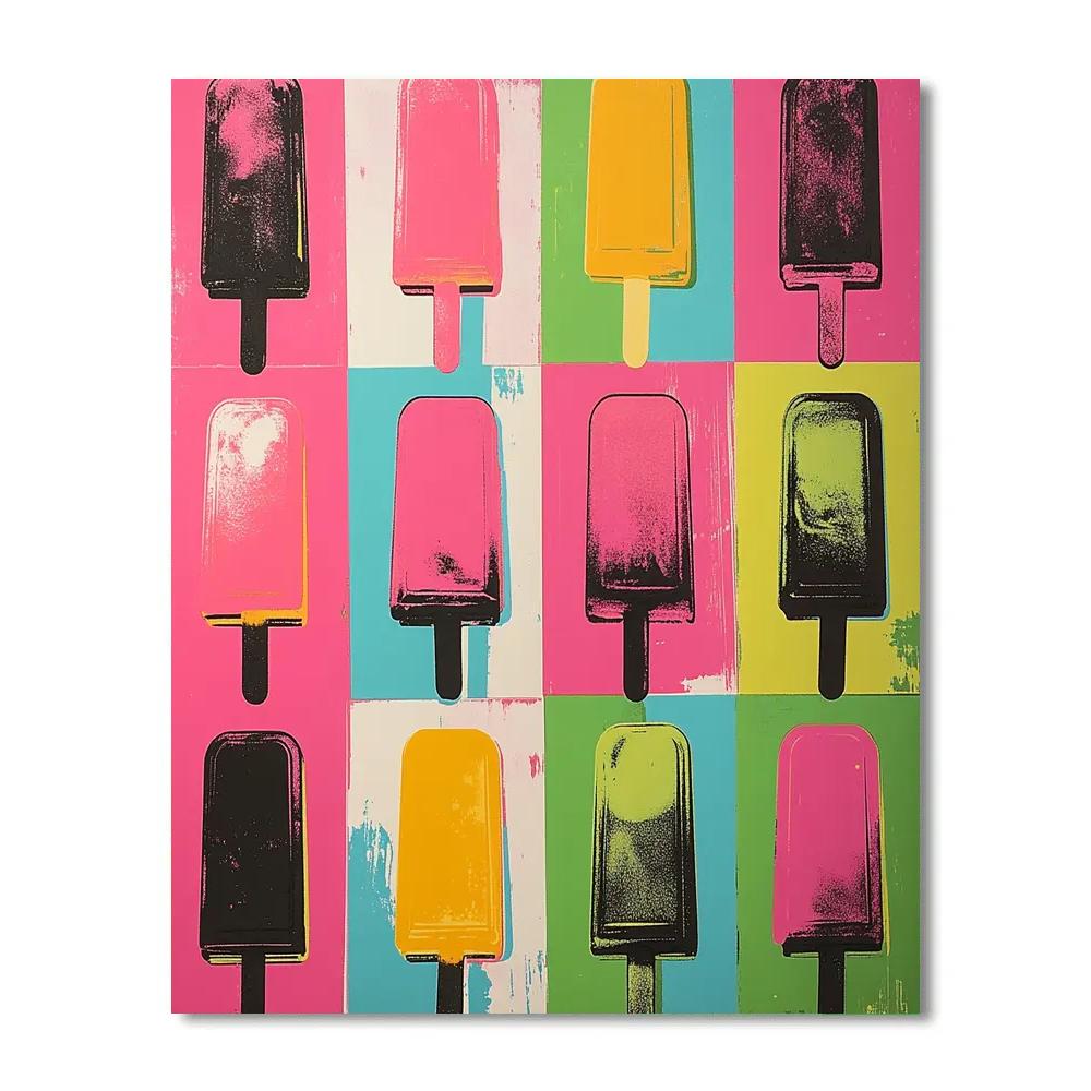 Andy Warhol Inspired Pop Ice Cream Bars Numbered painting kits
