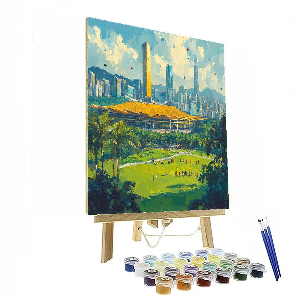 Shenzhen Civic Center And Lianhuashan Park Shenzhen China painting number kit
