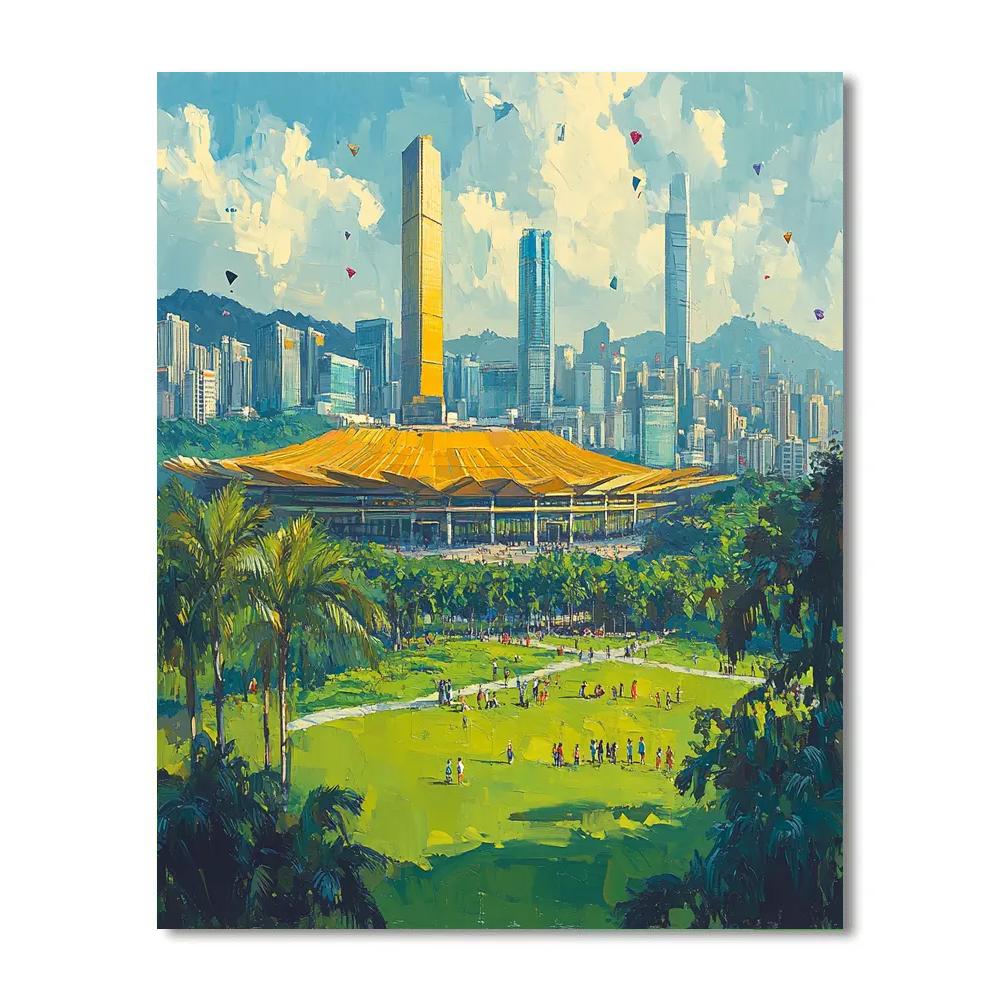 Shenzhen Civic Center And Lianhuashan Park Shenzhen China painting number kit