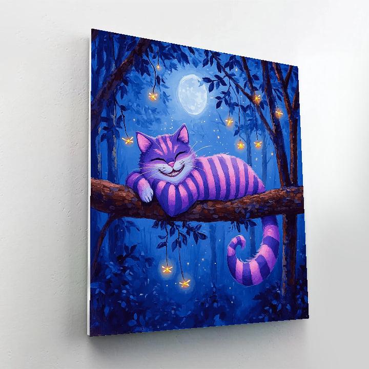 Cheshire Cat Moonlit Tree Branch - Disney Inspired paint by color