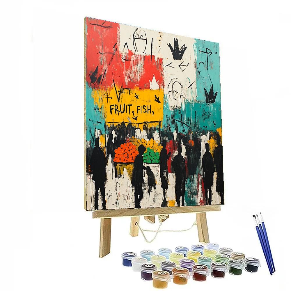 Jean Michel Basquiat Inspired Street Market Chaos Paint by numbers art