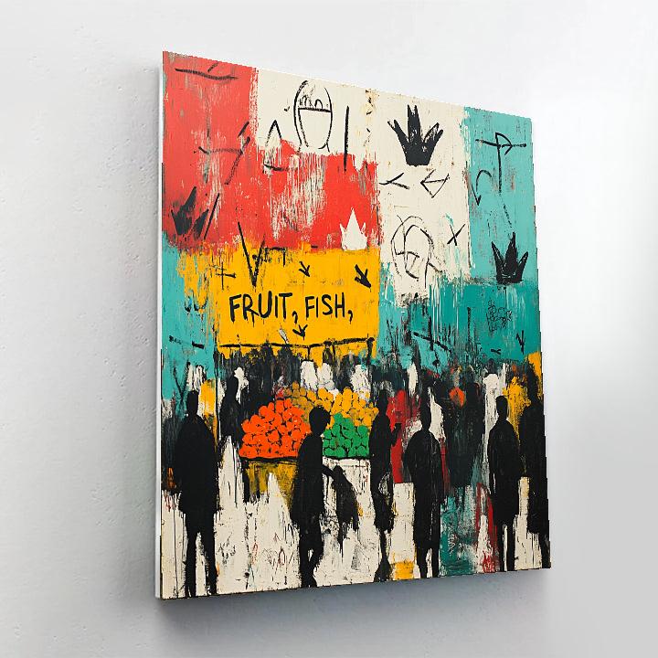 Jean Michel Basquiat Inspired Street Market Chaos Paint by numbers art