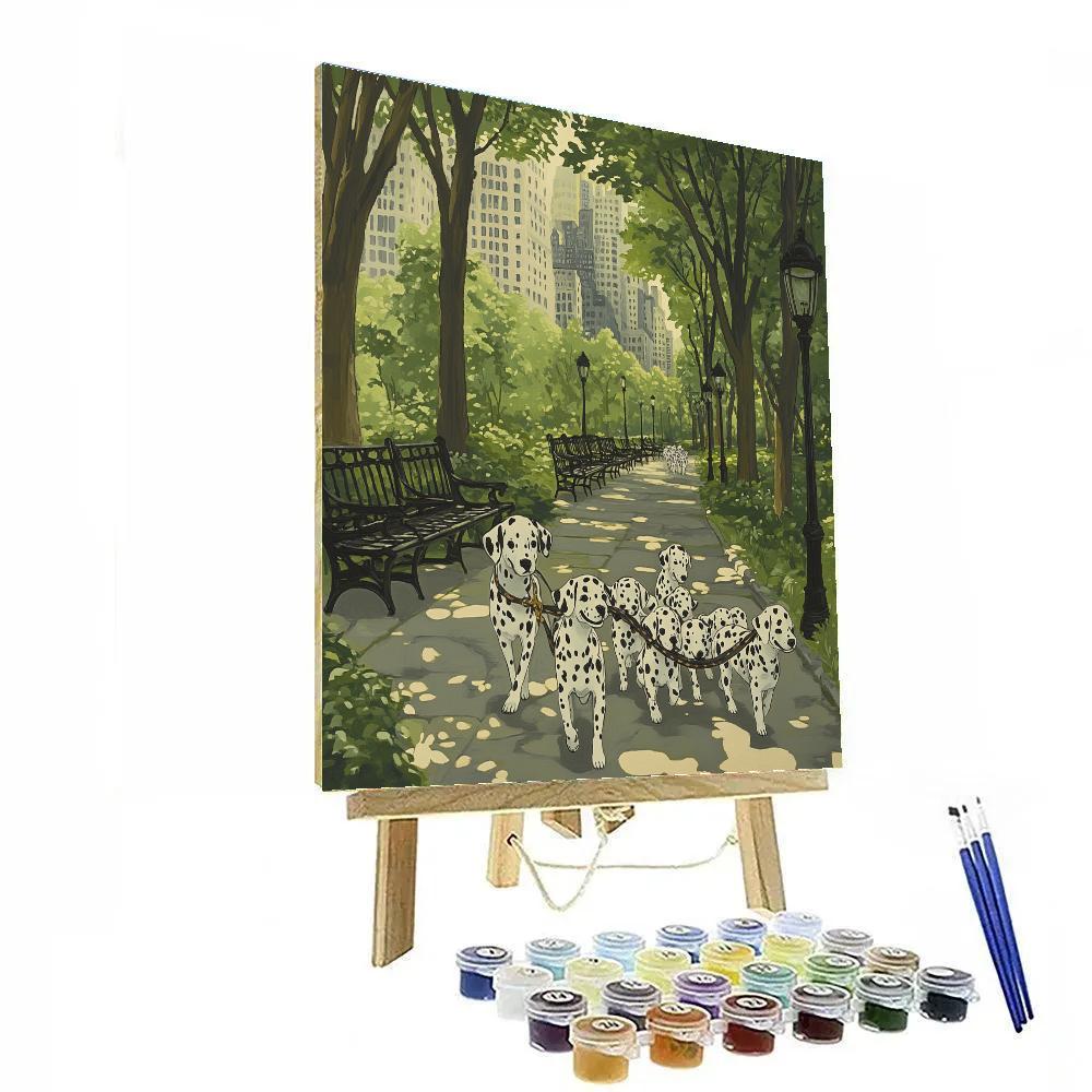 Pongo City Park Puppy Parade - Disney Inspired Numbered painting kits
