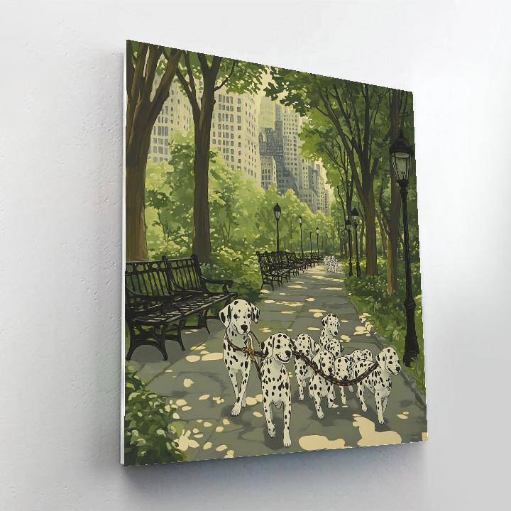 Pongo City Park Puppy Parade - Disney Inspired Numbered painting kits