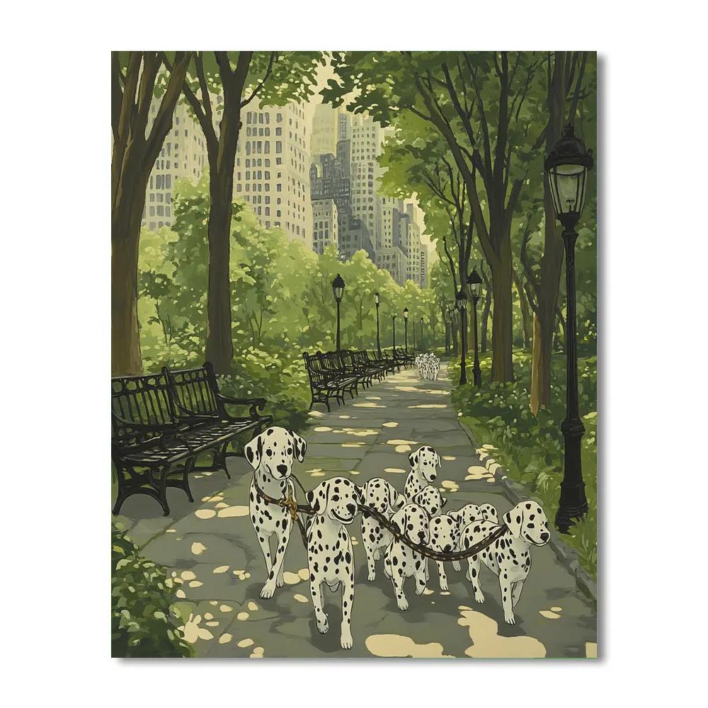 Pongo City Park Puppy Parade - Disney Inspired Numbered painting kits