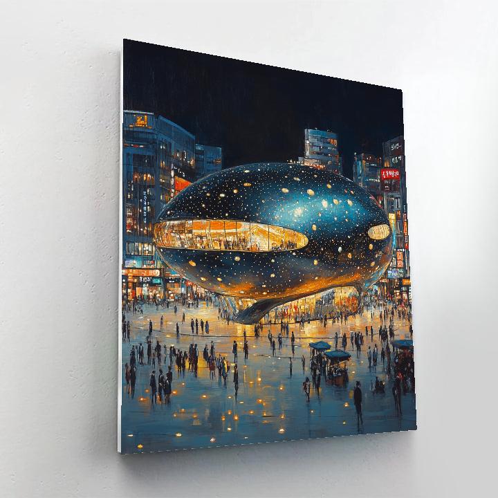 Seoul Dongdaemun Design Plaza Nightscape Seoul South Korea Numbered painting kits