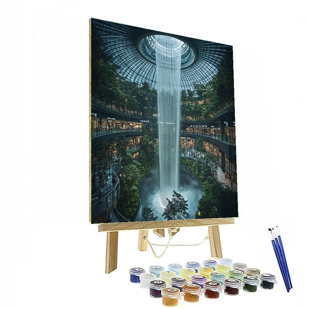 Singapore Jewel Rain Vortex Atrium Singapore paint by color