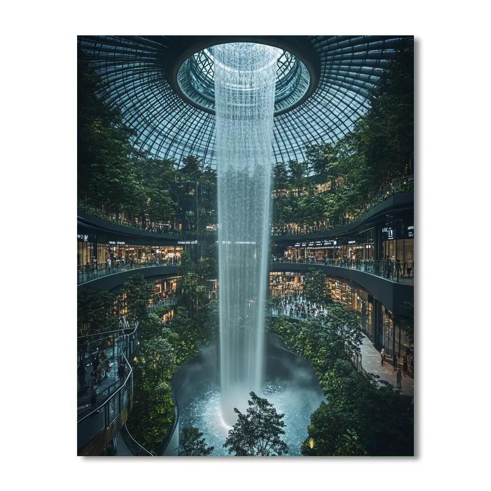 Singapore Jewel Rain Vortex Atrium Singapore paint by color