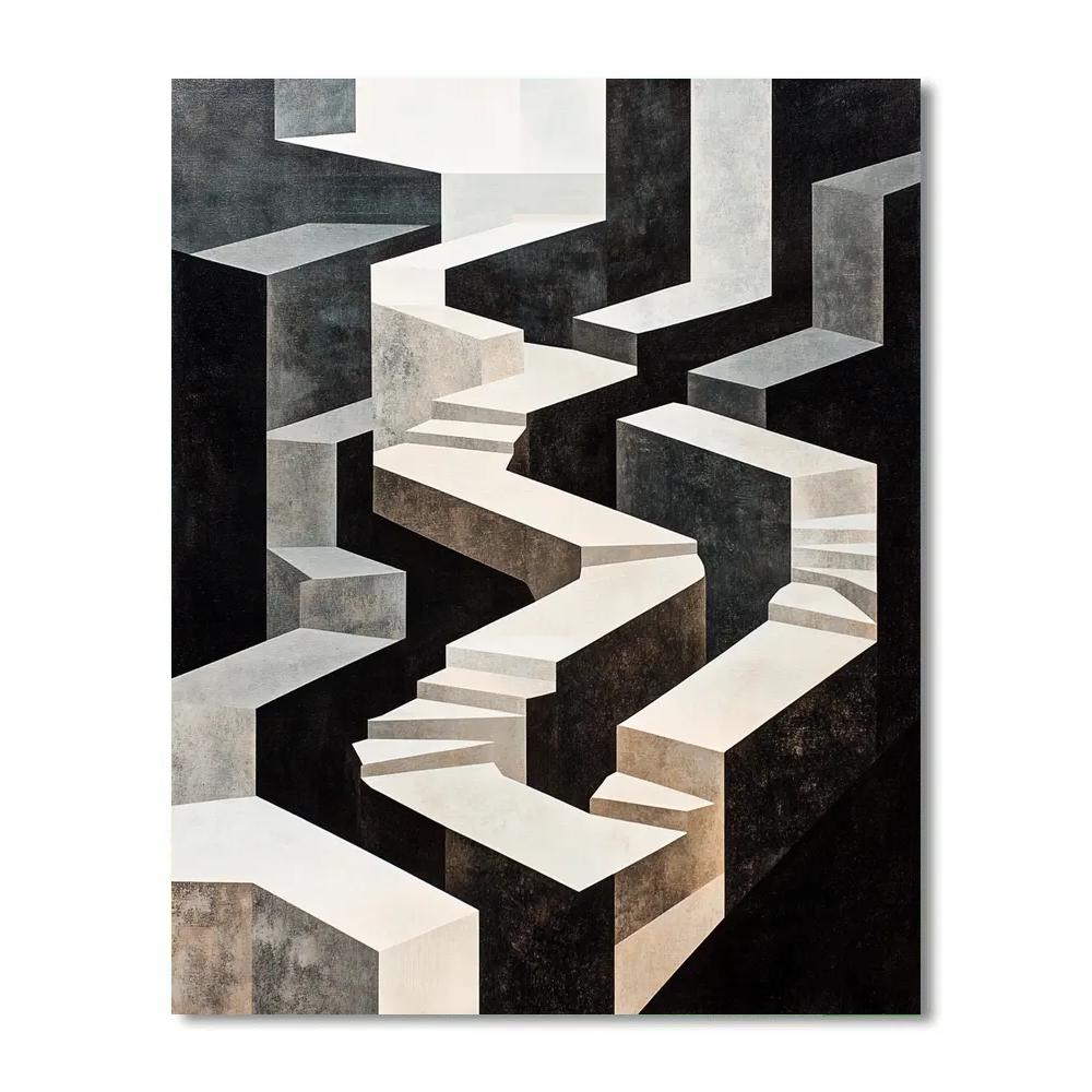 M C Escher Inspired Infinite Labyrinth Of Planes paint by numbers