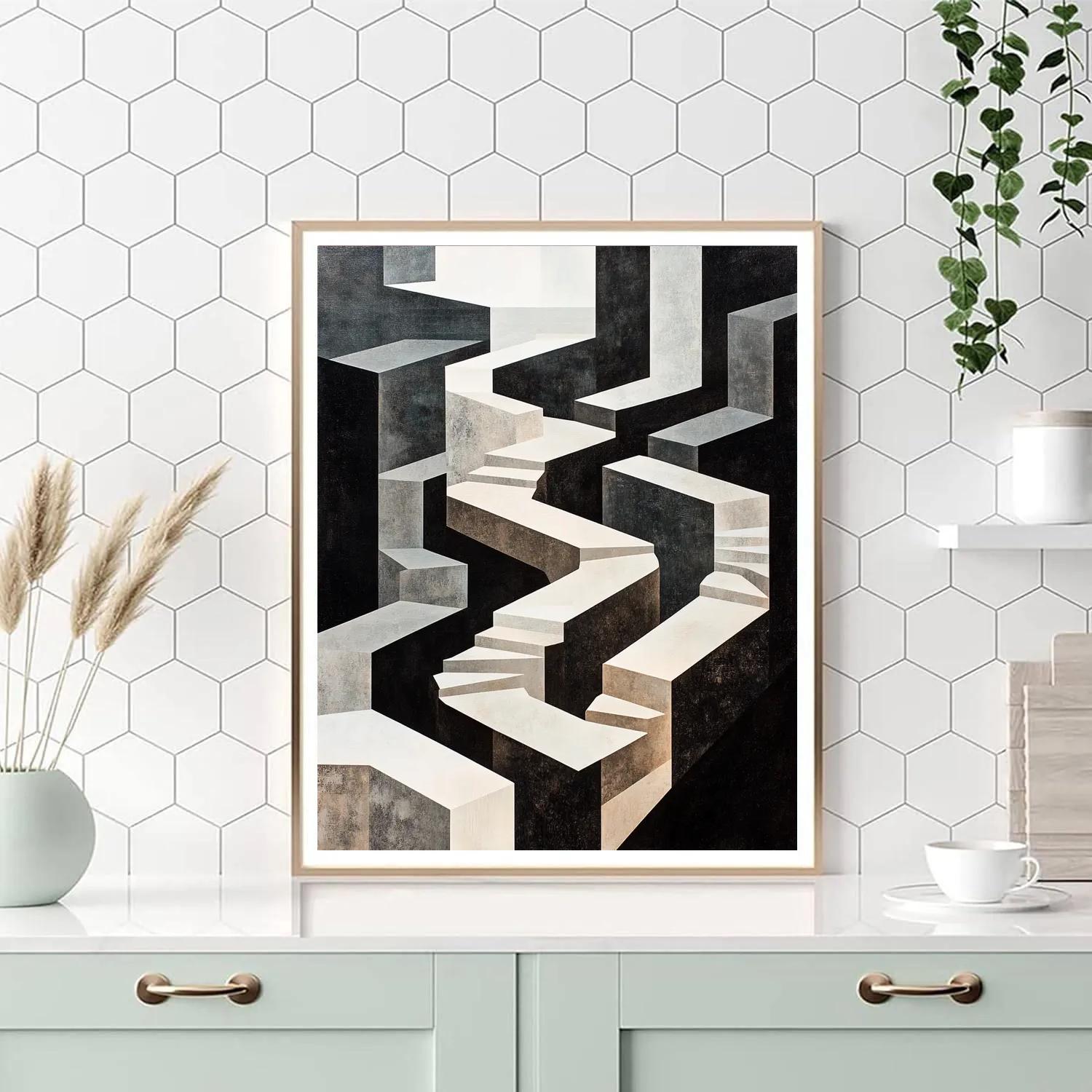 M C Escher Inspired Infinite Labyrinth Of Planes paint by numbers