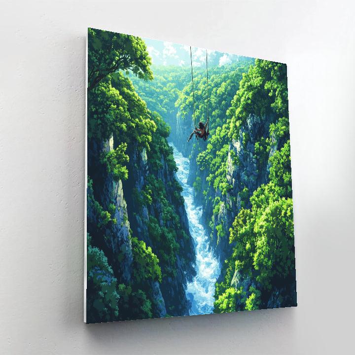 Tarzan Vine Swing River Gorge - Disney Inspired paint by numbers