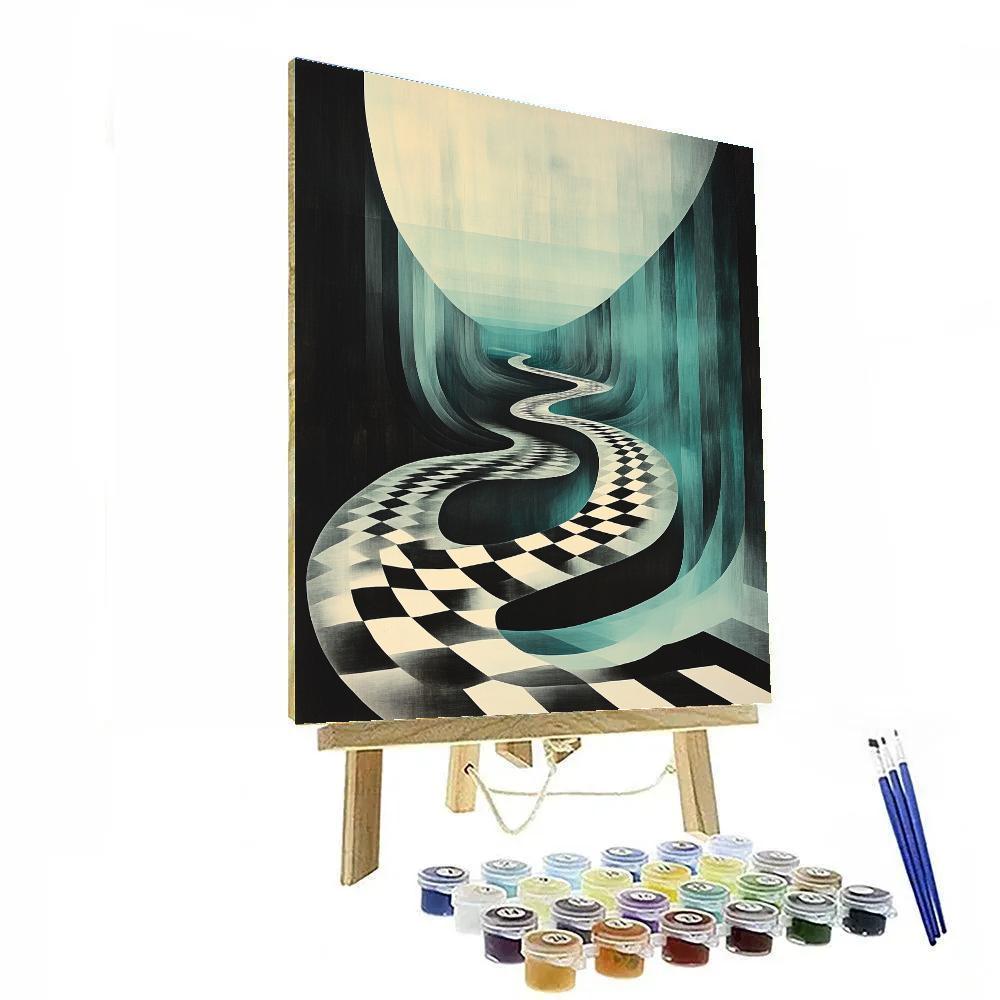 M C Escher Inspired Paradox River Of Time paint by number