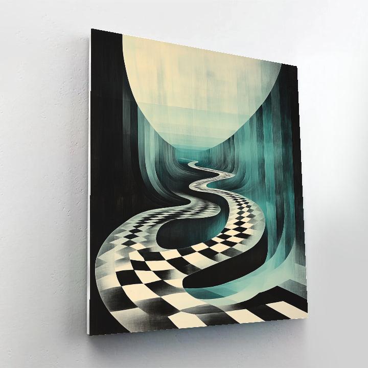 M C Escher Inspired Paradox River Of Time paint by number