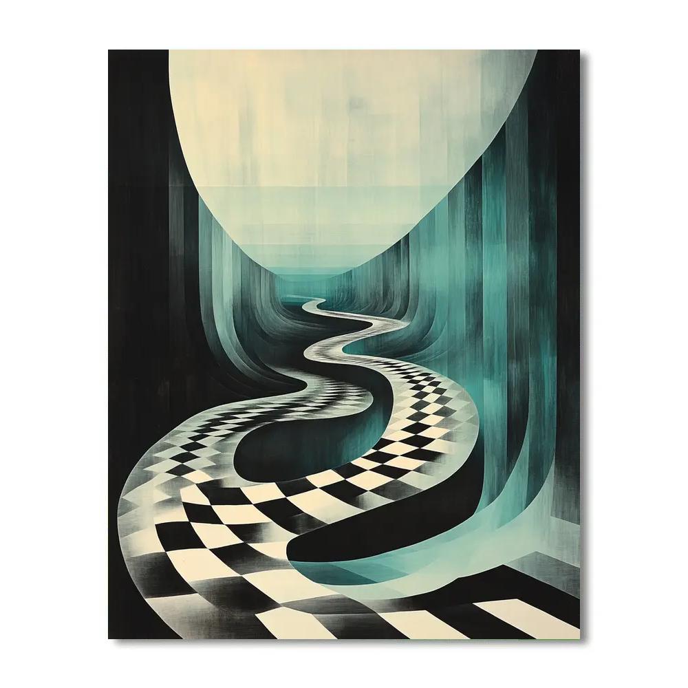 M C Escher Inspired Paradox River Of Time paint by number