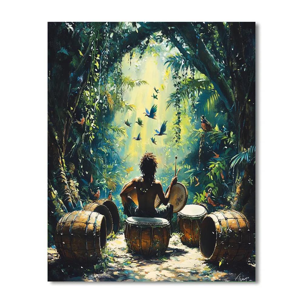 Terk Jungle Drum Circle Fun - Disney Inspired paint by numbers