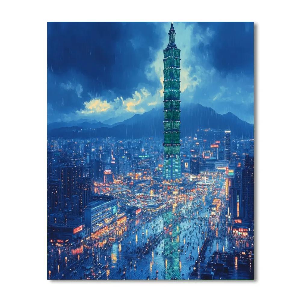 Taipei Xinyi District Taipei 101 Plaza Taipei Taiwan Paint by numbers art