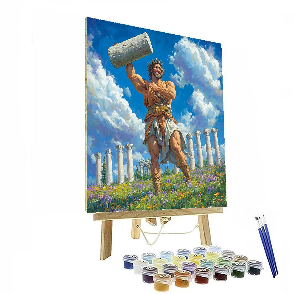 Hercules Training Hill Cloud Workout - Disney Inspired Painting by numbers kit