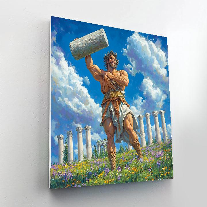Hercules Training Hill Cloud Workout - Disney Inspired Painting by numbers kit