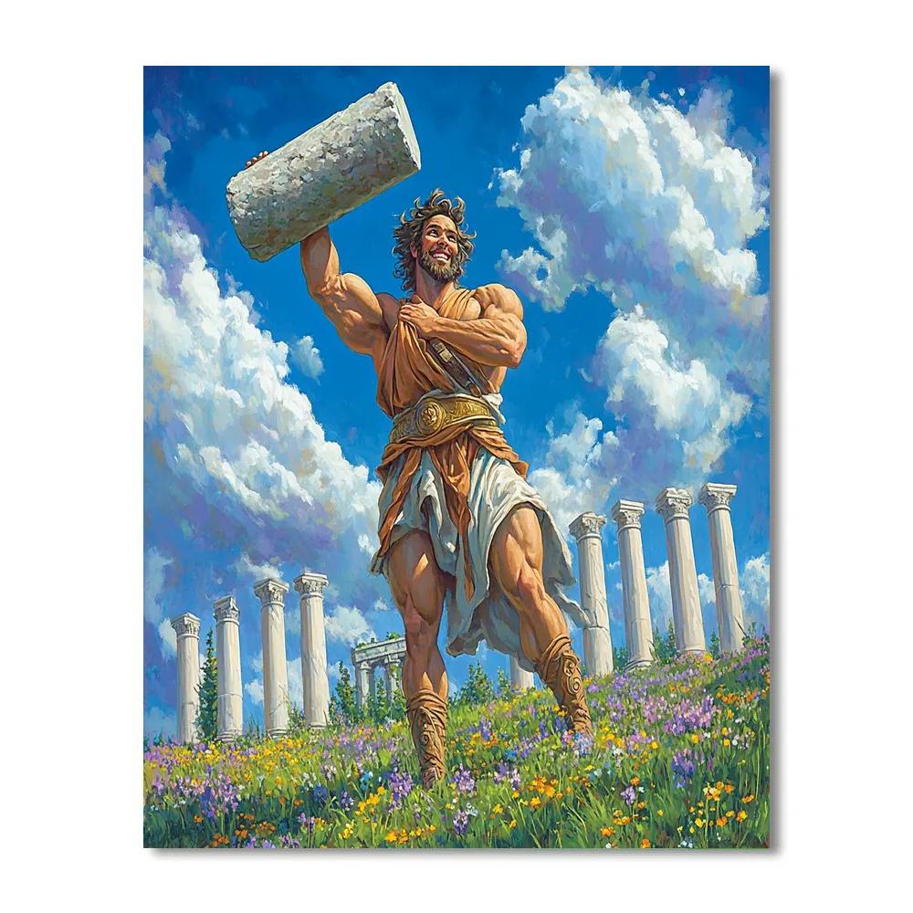 Hercules Training Hill Cloud Workout - Disney Inspired Painting by numbers kit