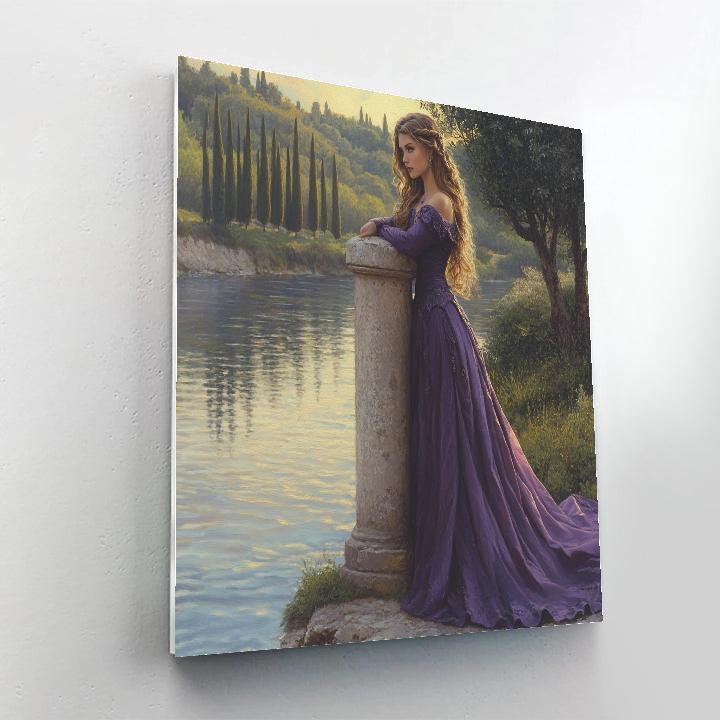 Megara Riverside Purple Reflection - Disney Inspired paint by numbers