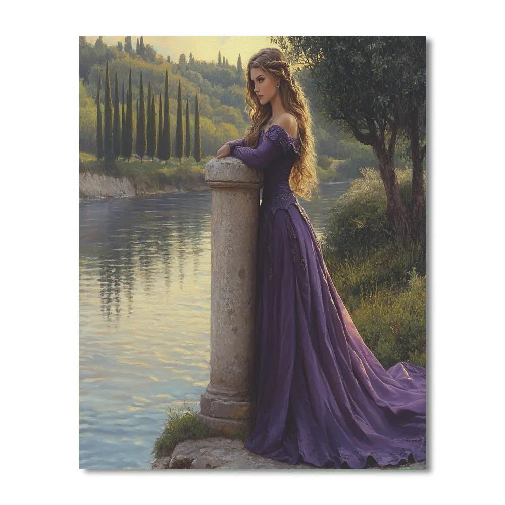 Megara Riverside Purple Reflection - Disney Inspired paint by numbers